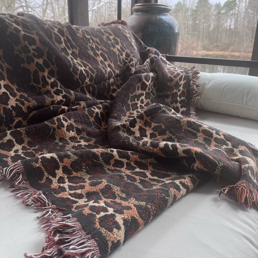 GOODWIN WEAVER 100% cotton animal print woven throw made in the USA